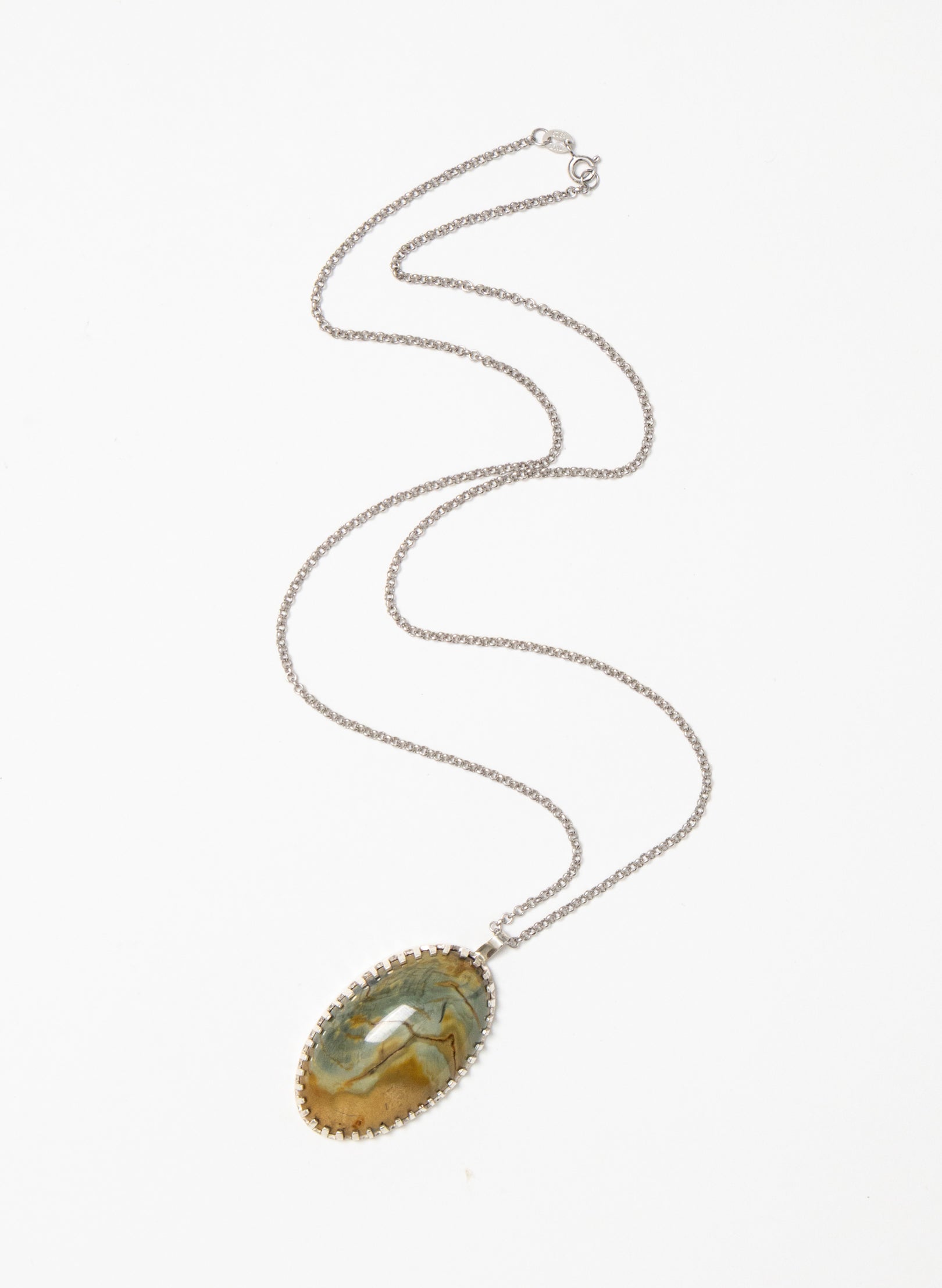 Hei Kaki Silver and Pounamu Pendant