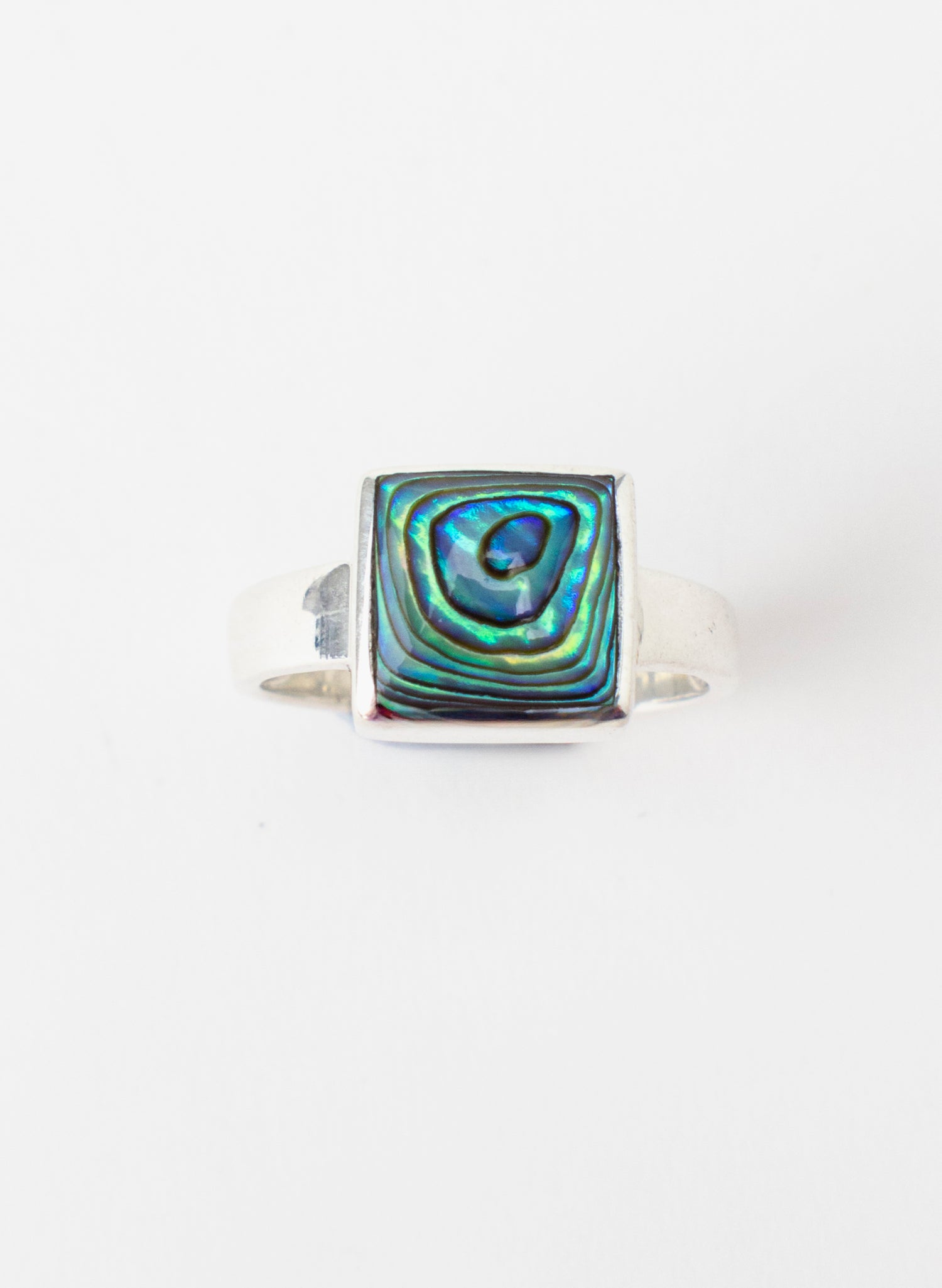 Paua and Silver Ring