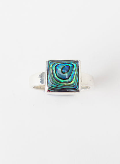 Paua and Silver Ring