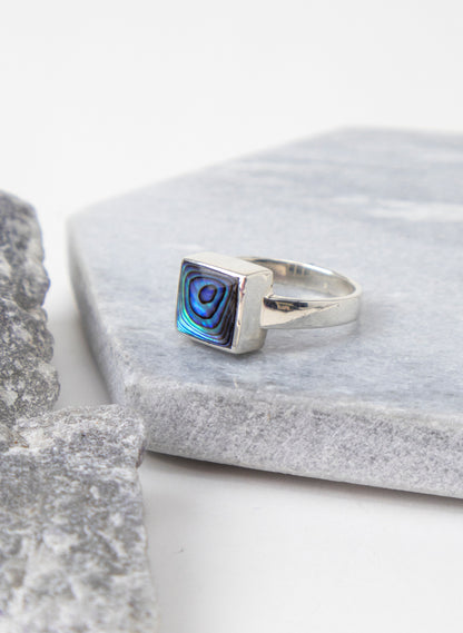 Paua and Silver Ring