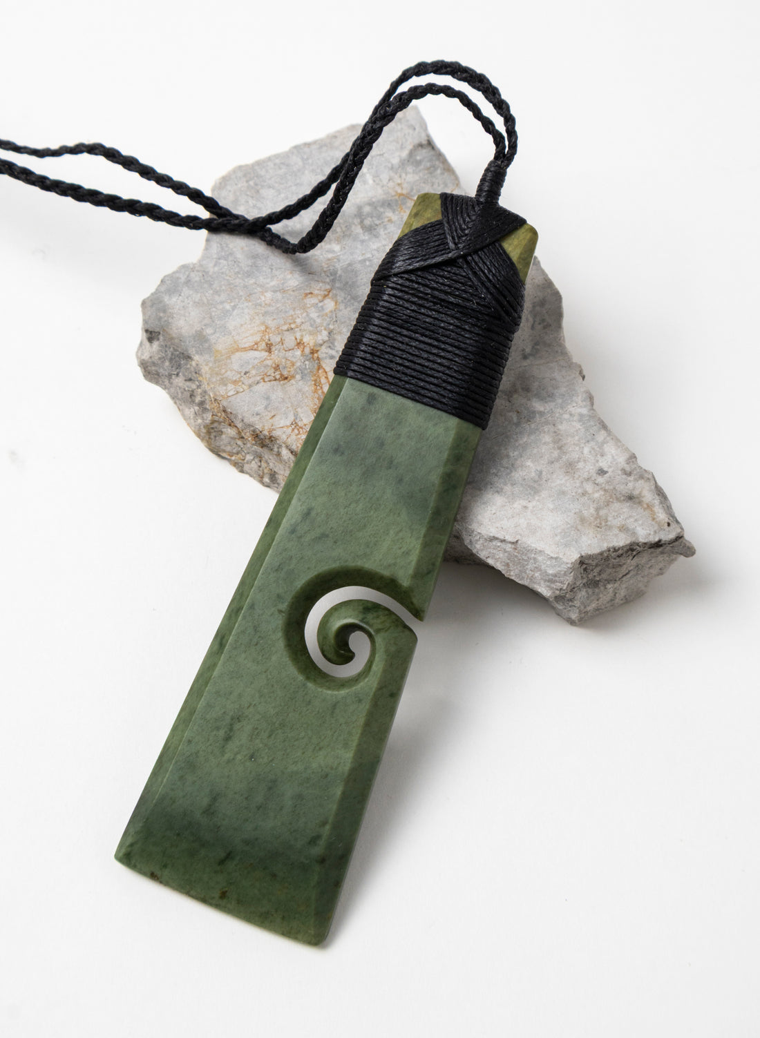 Bound Pounamu Hei Toki with Koru