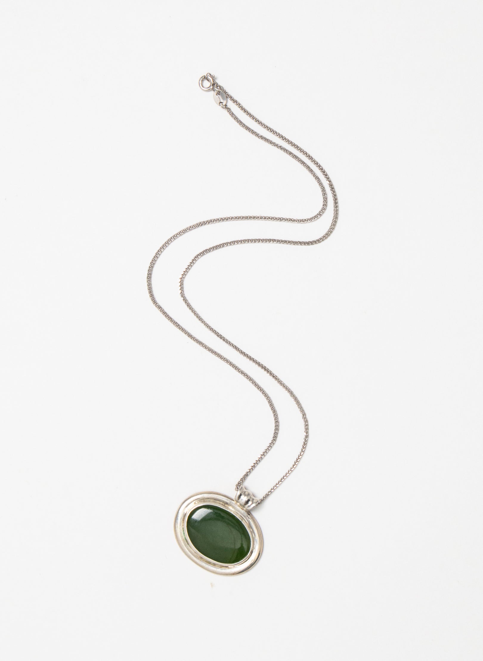 Hei Kaki Silver and Pounamu Pendant