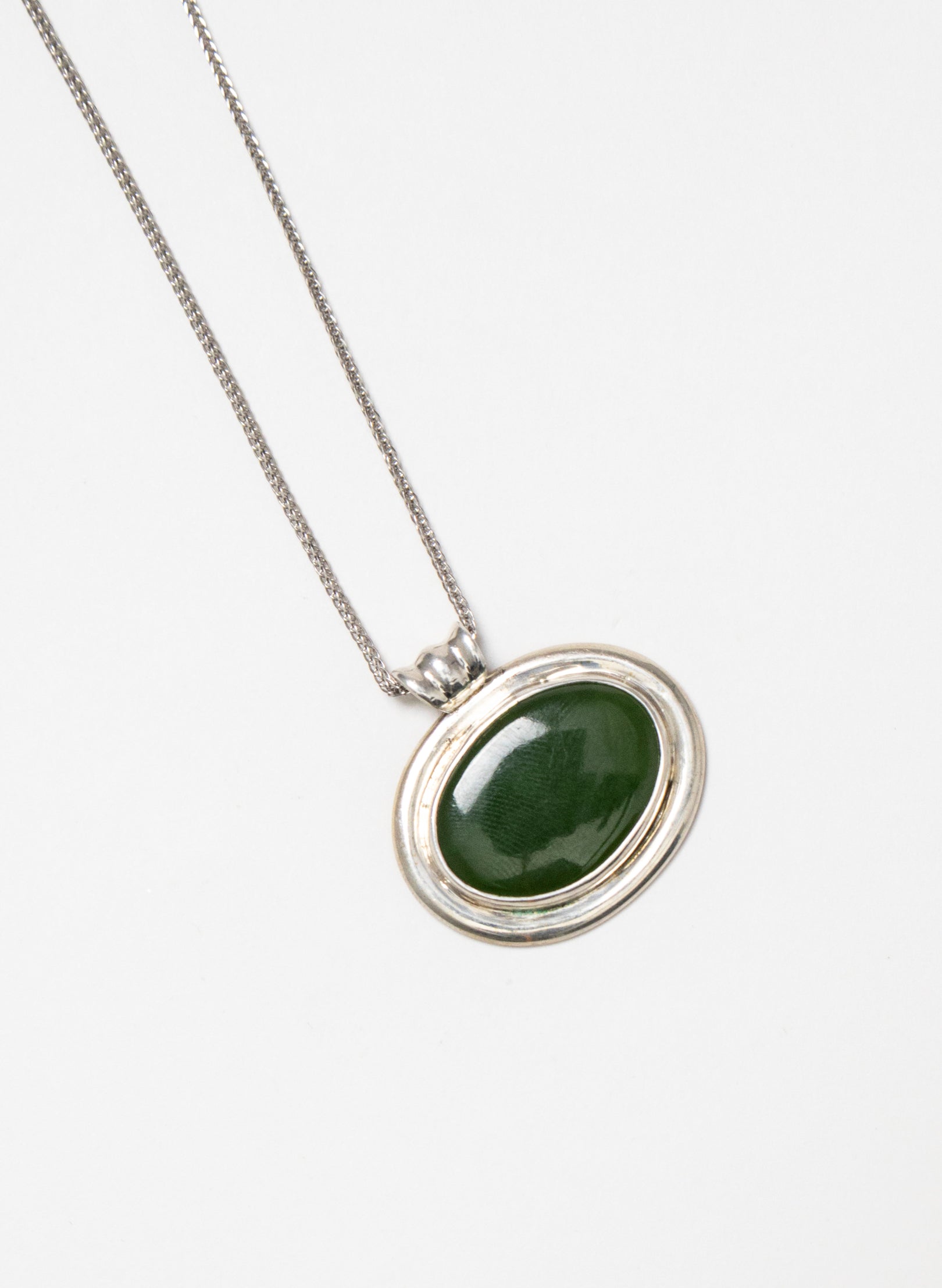 Hei Kaki Silver and Pounamu Pendant
