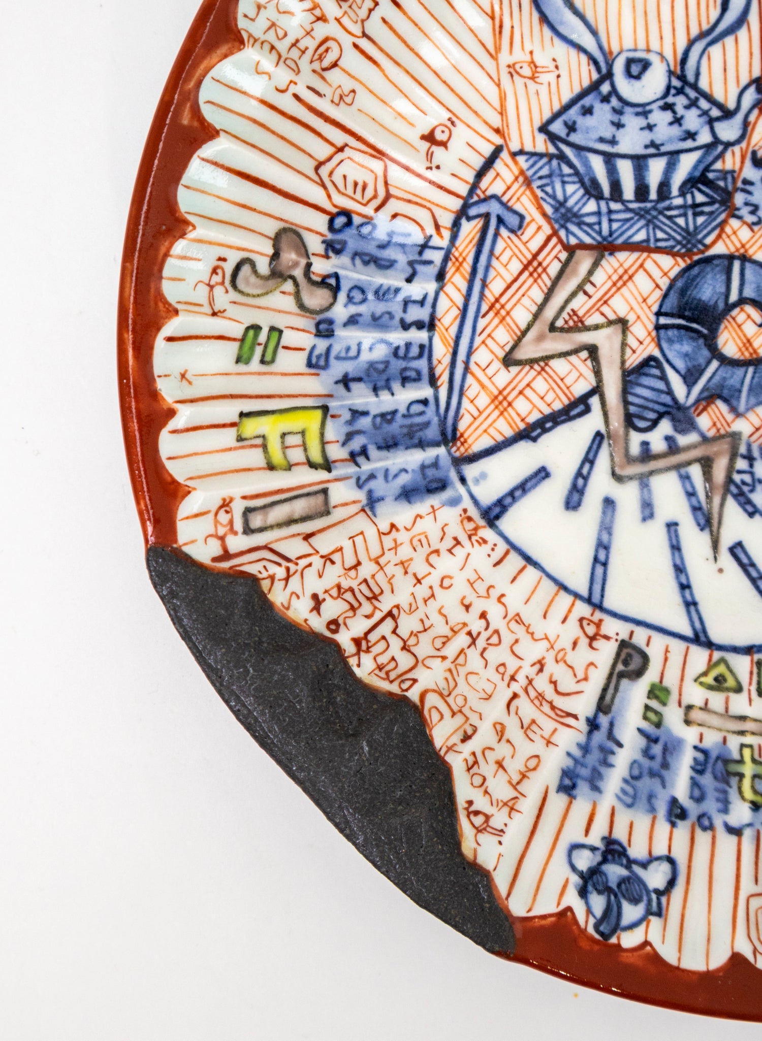 Yobitsugi Chrysanthemum Plate