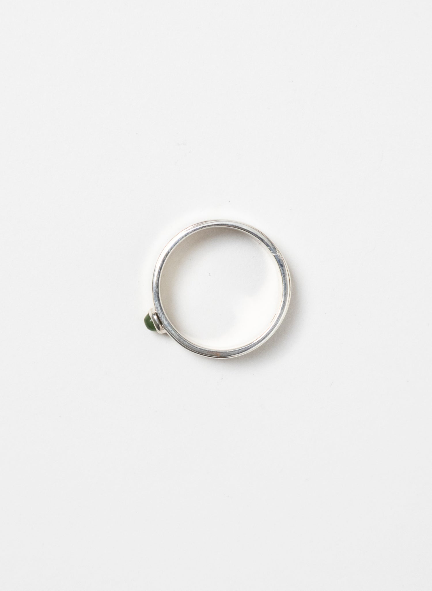 Pounamu and Silver Ring