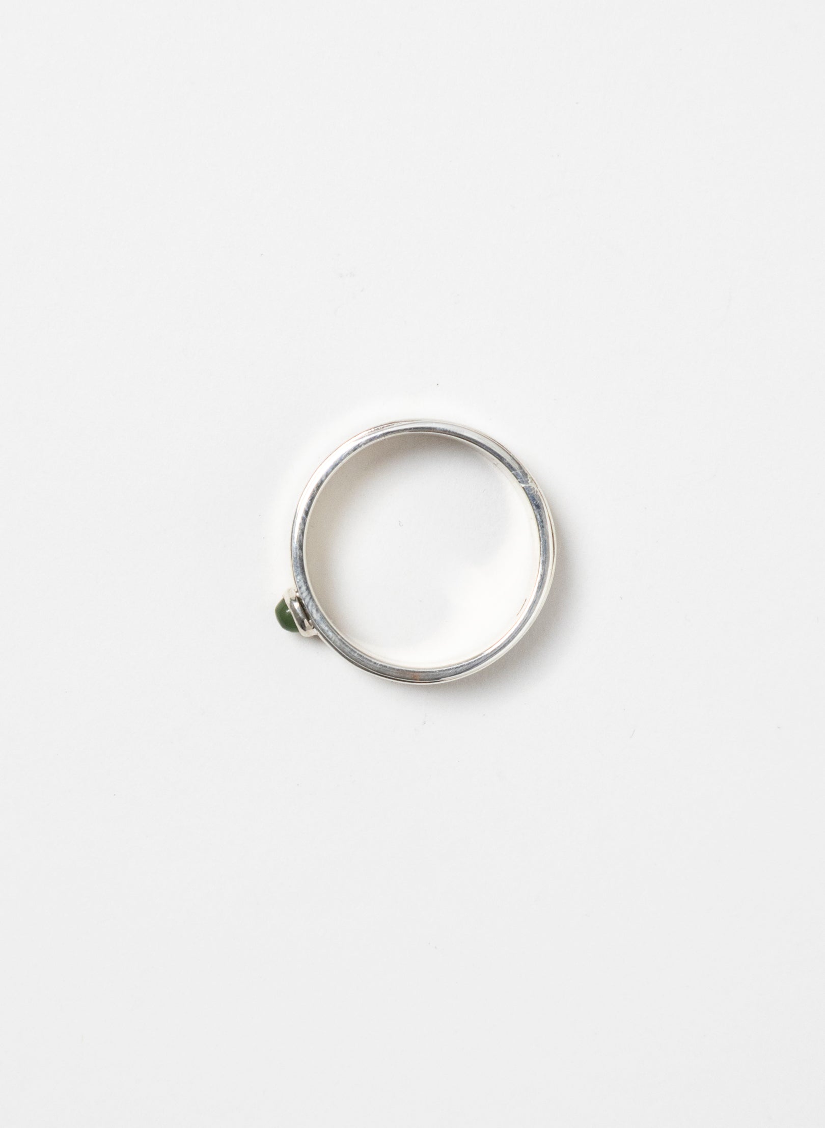 Pounamu and Silver Ring