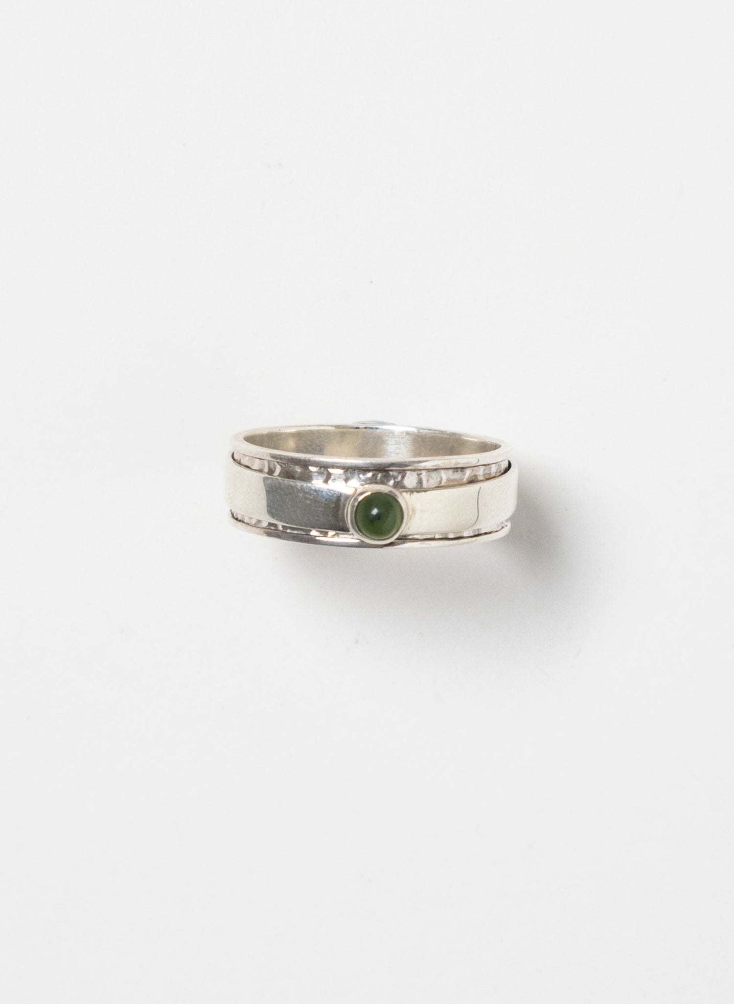 Pounamu and Silver Ring