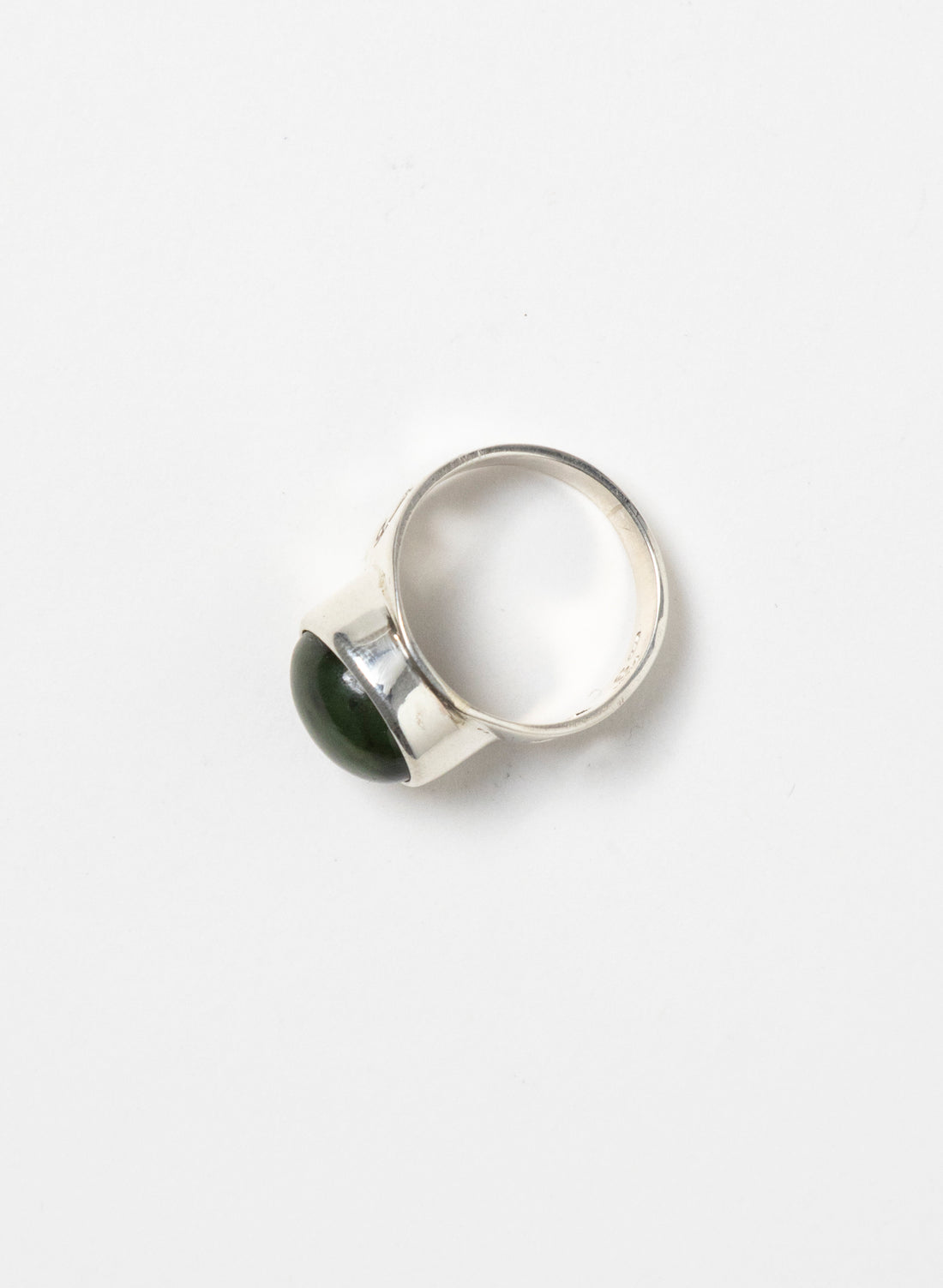 Pounamu and Silver Ring