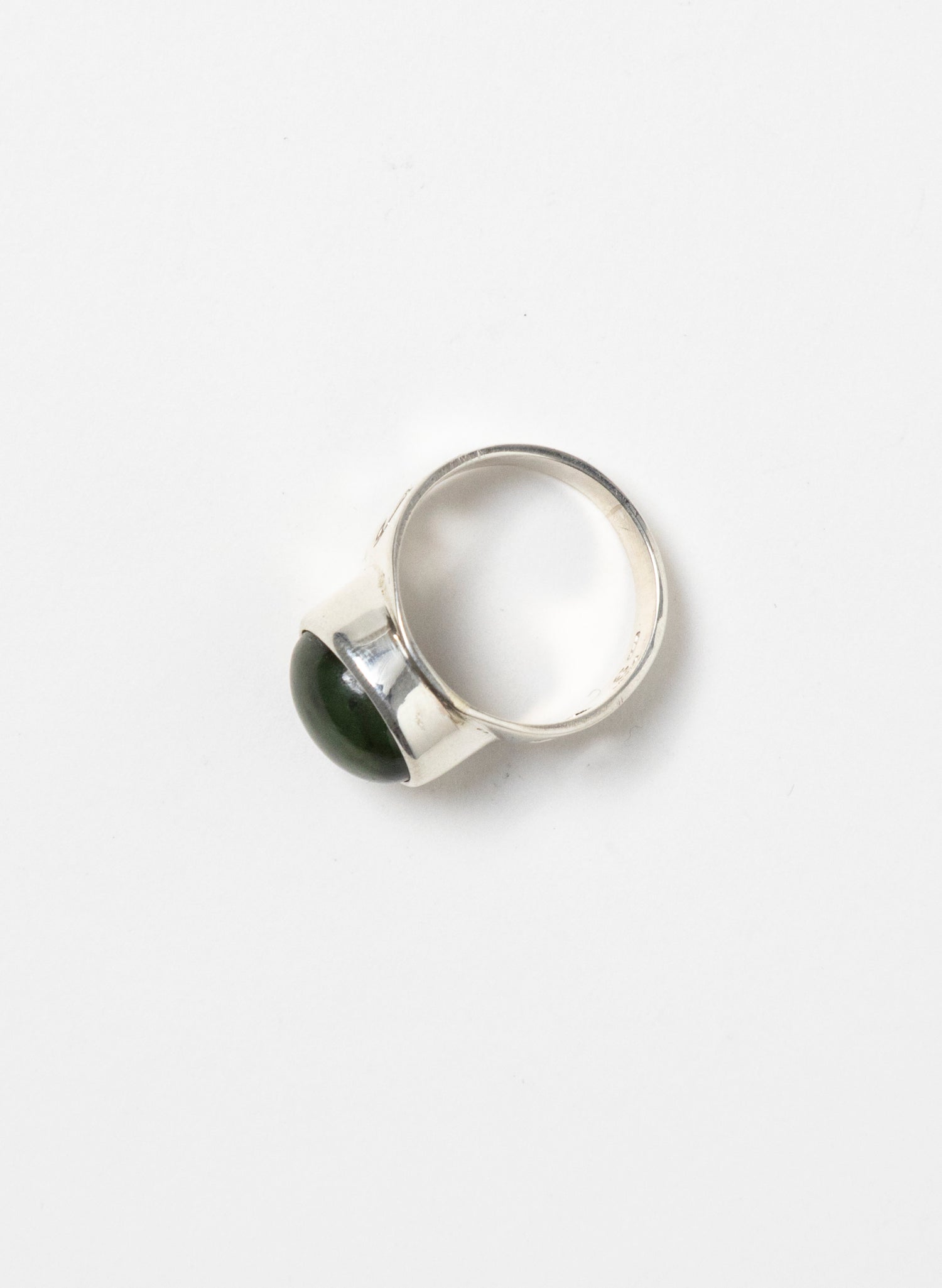 Pounamu and Silver Ring