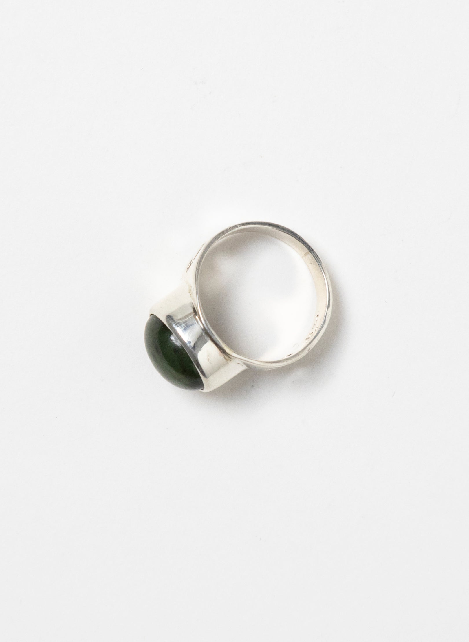 Pounamu and Silver Ring