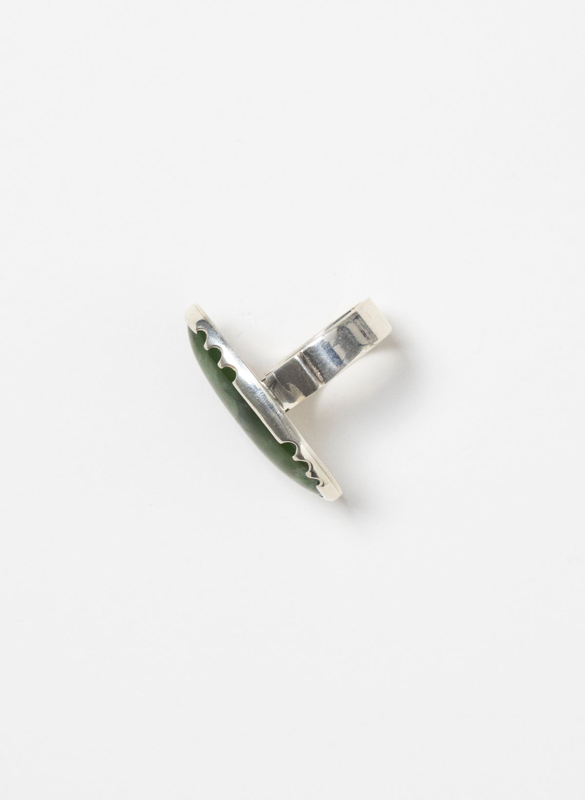 Pounamu and Silver Ring