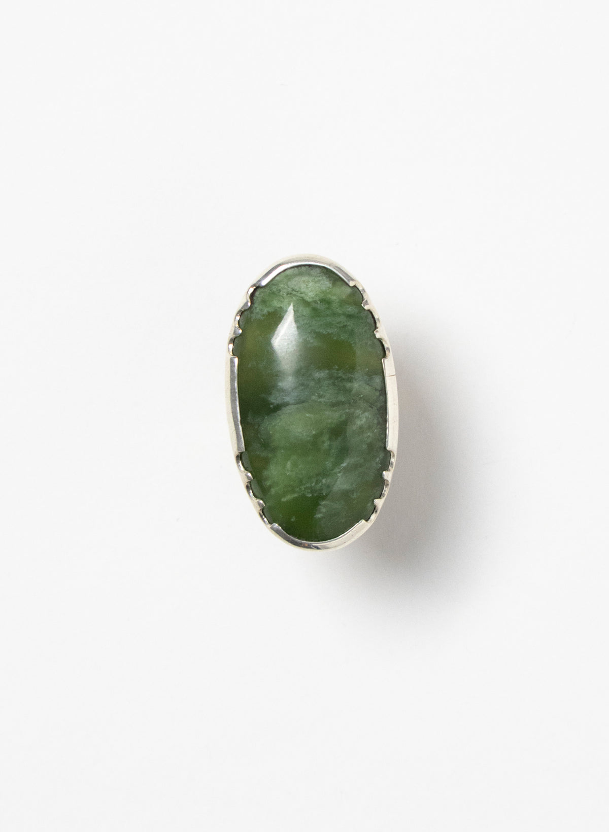 Pounamu and Silver Ring
