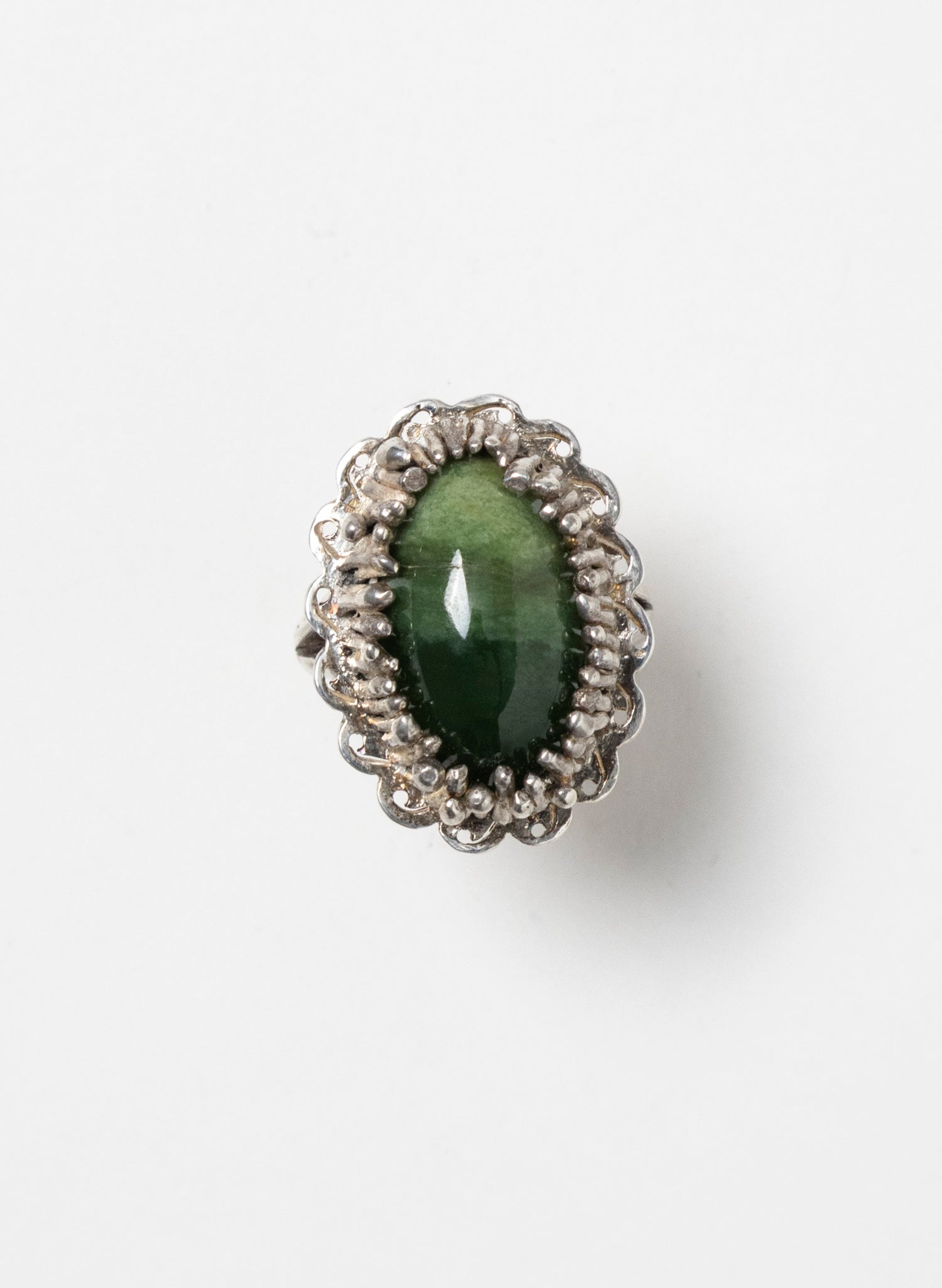 Pounamu and Silver Ring