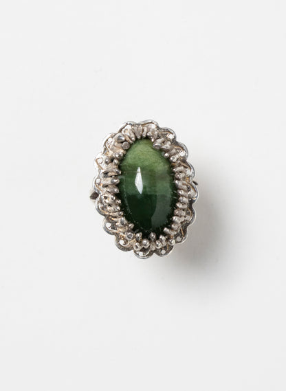 Pounamu and Silver Ring