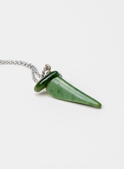 Silver Niho Pounamu Pendant