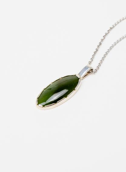 Silver Pounamu Oval
