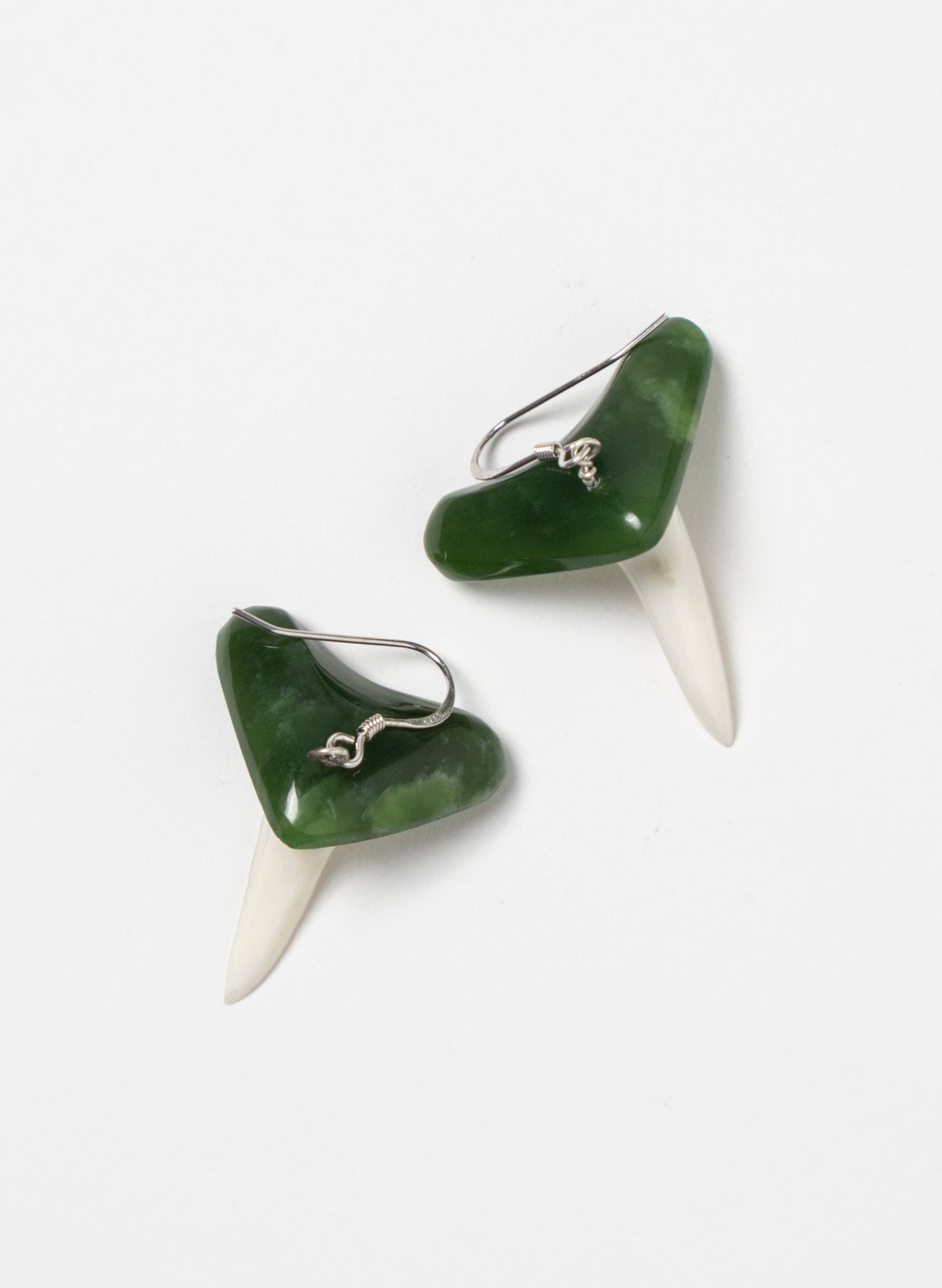 Pounamu &amp; Niho Mako Earrings