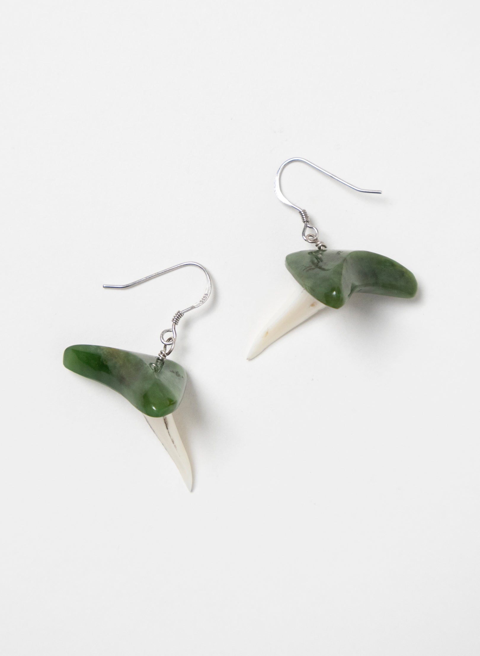 Pounamu &amp; Niho Mako Earrings