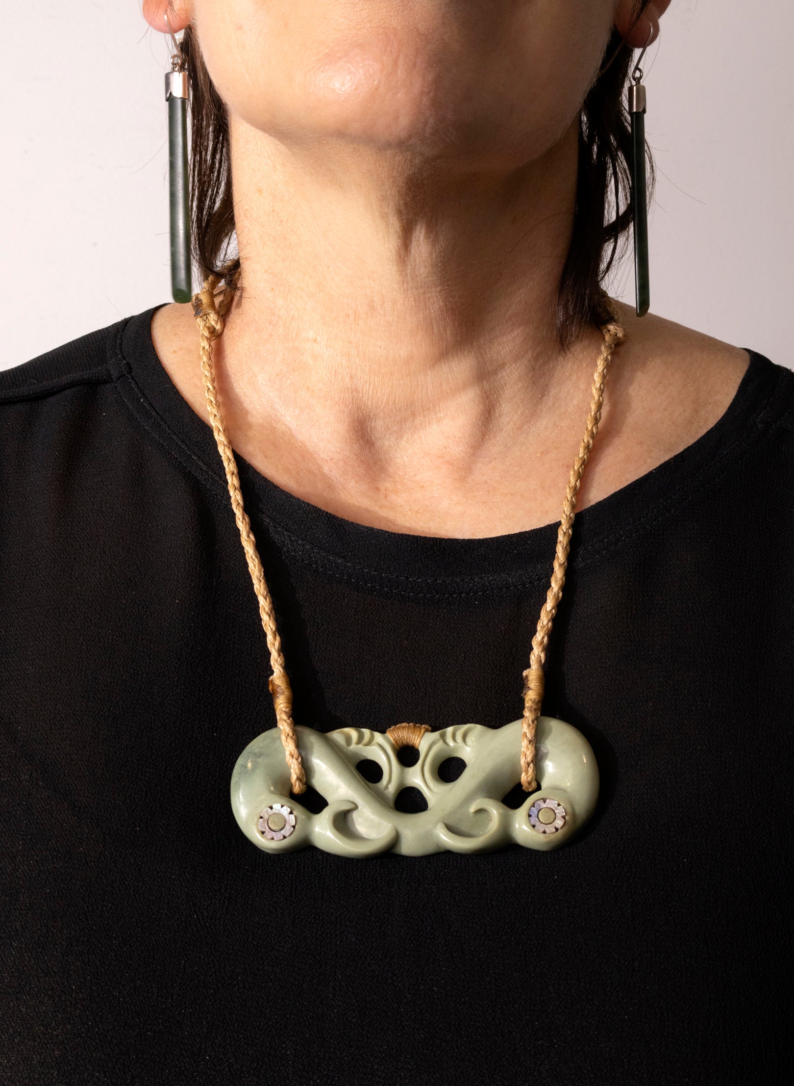 Pounamu Pekapeka with Eyes