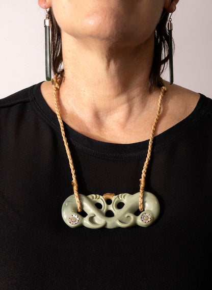 Pounamu Pekapeka with Eyes