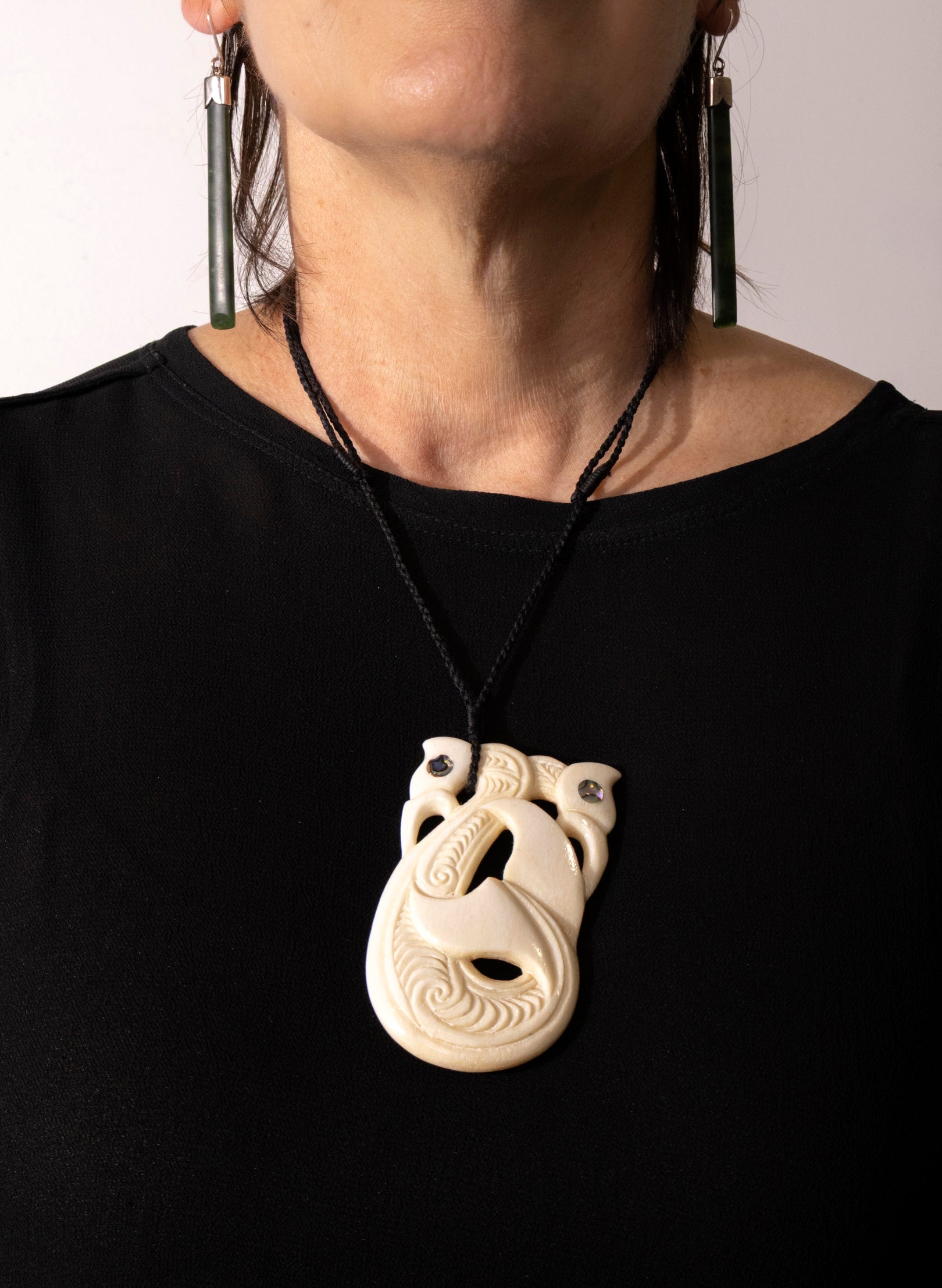 Whale Bone Manaia with Eyes