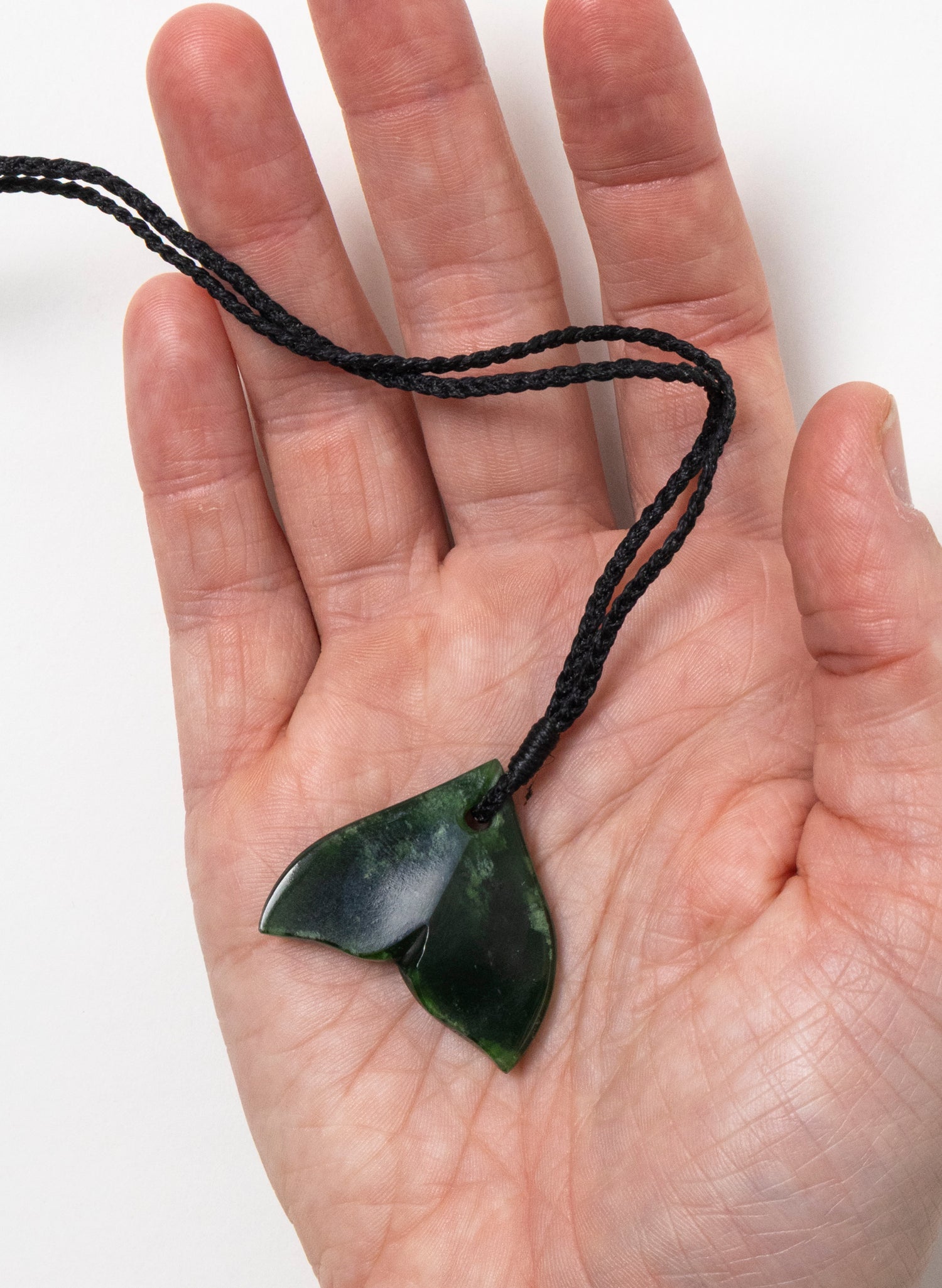 Pounamu Whale Tail Pendant
