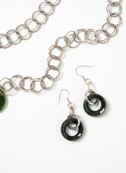 Pounamu Circle Earrings