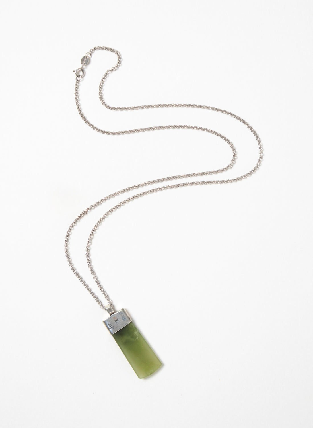 Small Pounamu Hei Toki on a Silver Chain