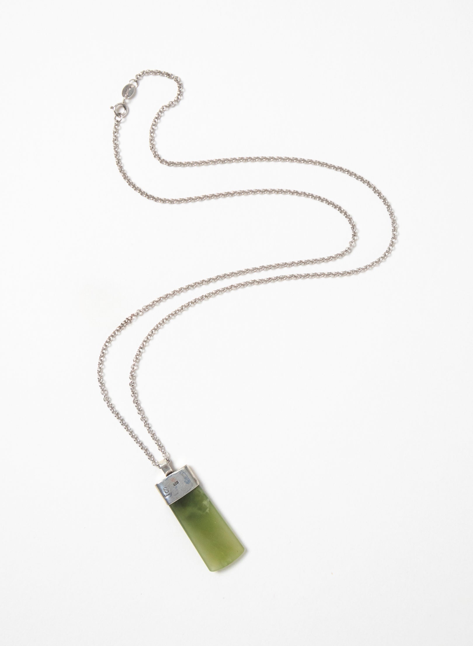 Small Pounamu Hei Toki on a Silver Chain