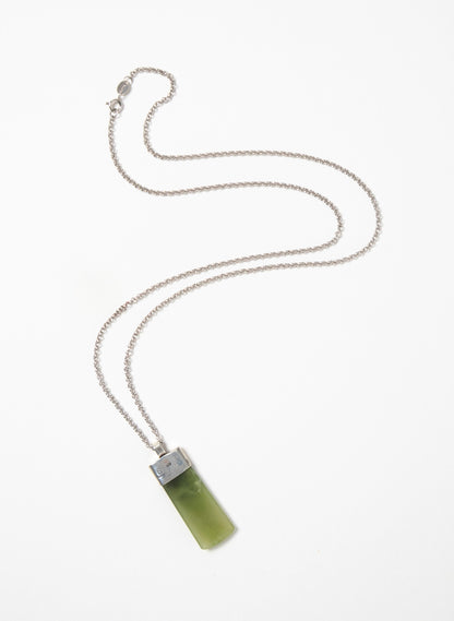 Small Pounamu Hei Toki on a Silver Chain