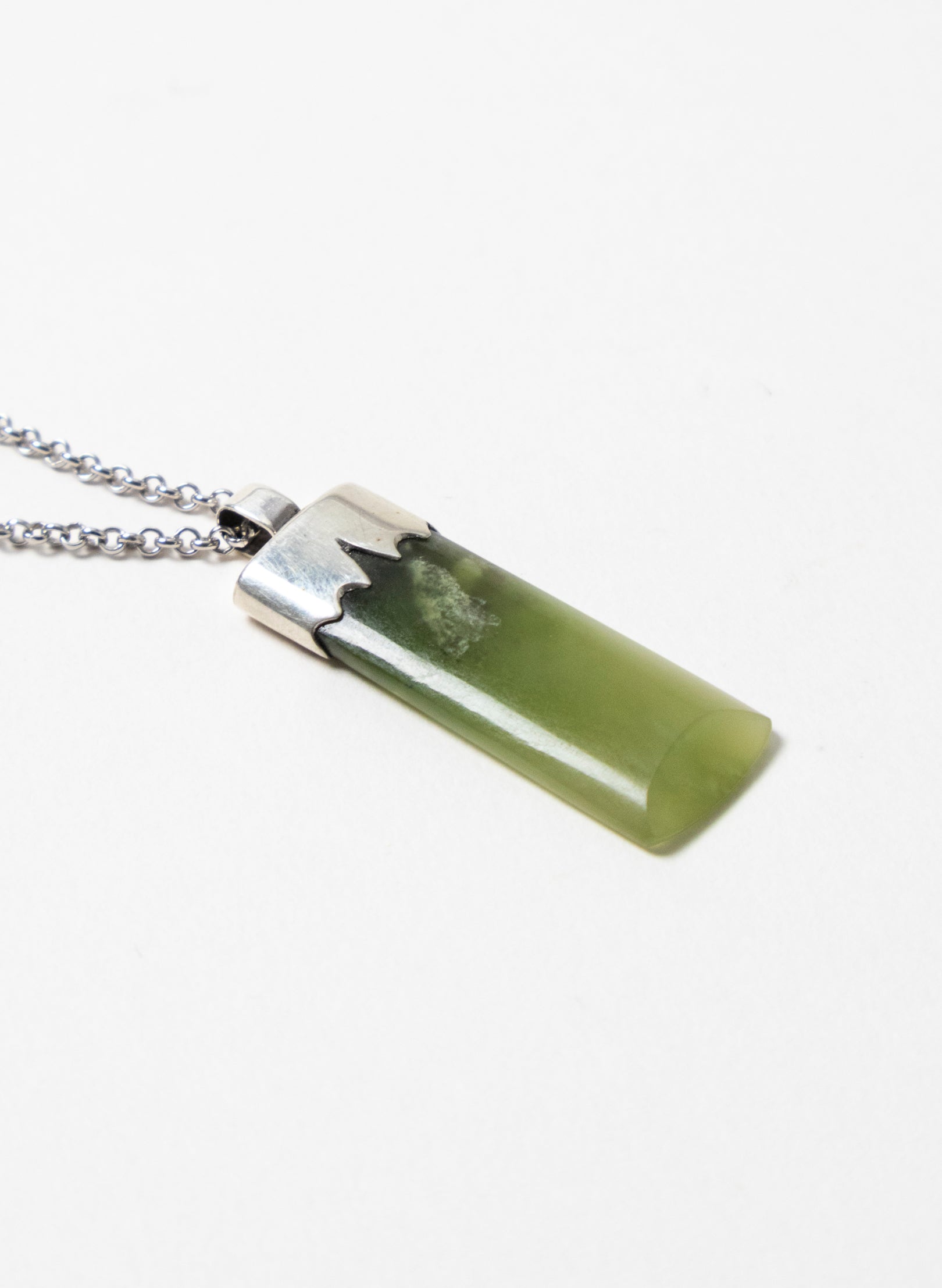 Small Pounamu Hei Toki on a Silver Chain