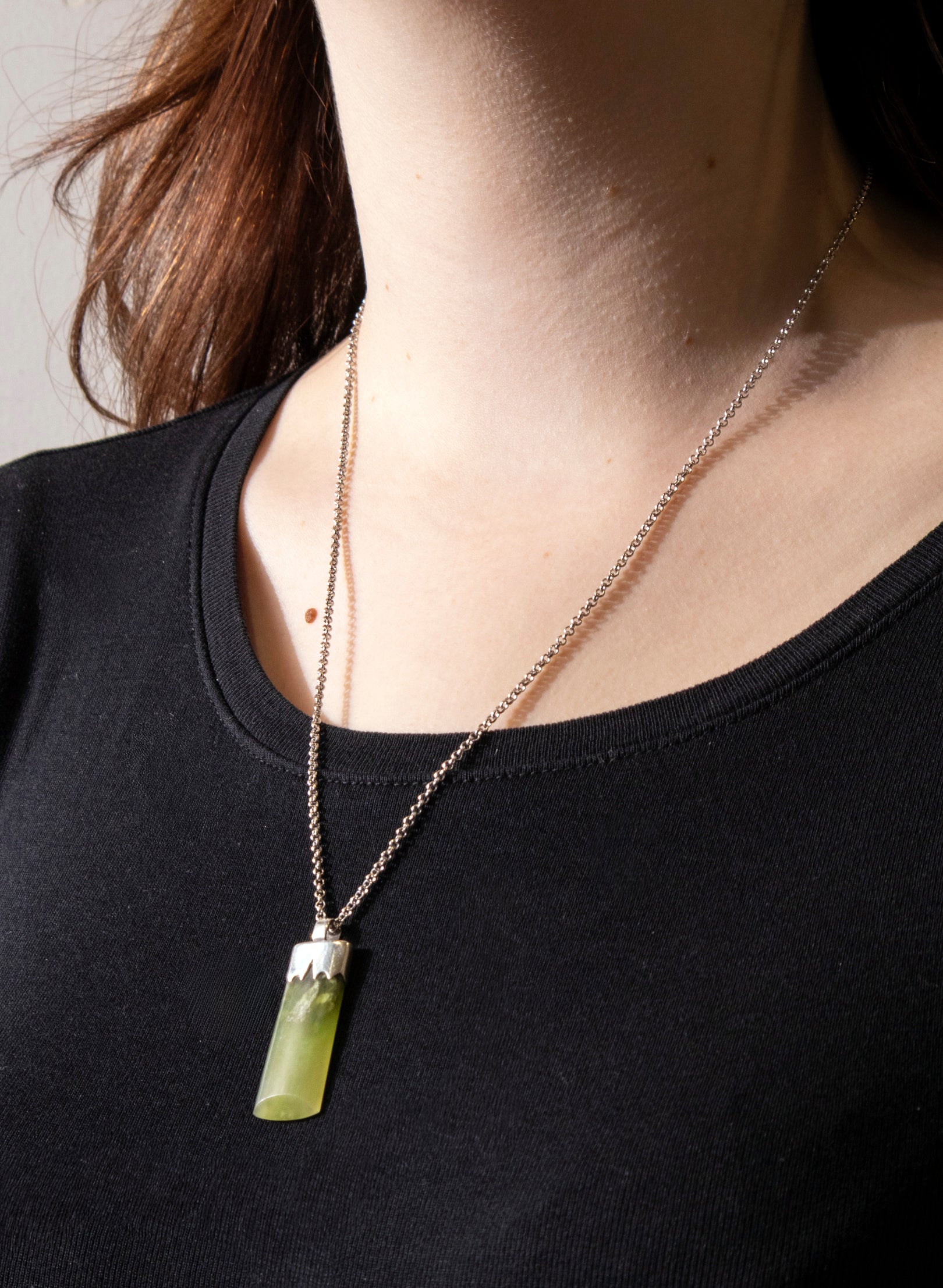 Small Pounamu Hei Toki on a Silver Chain