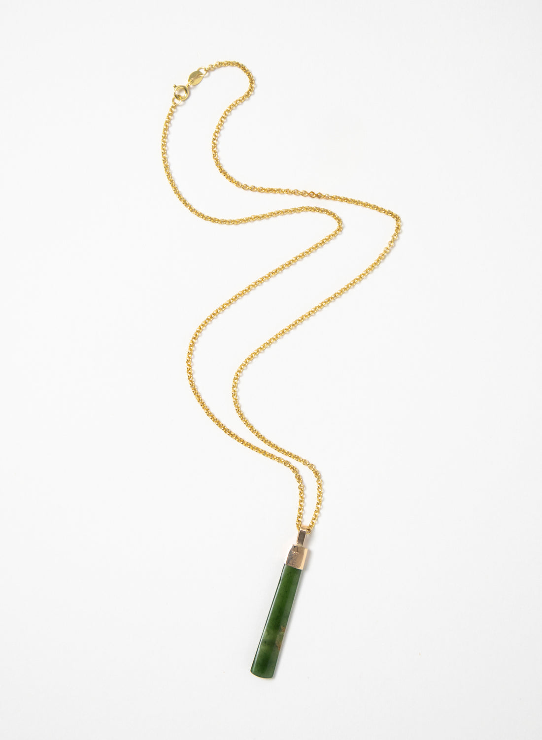 Small Pounamu Hei Toki on a Gold Chain