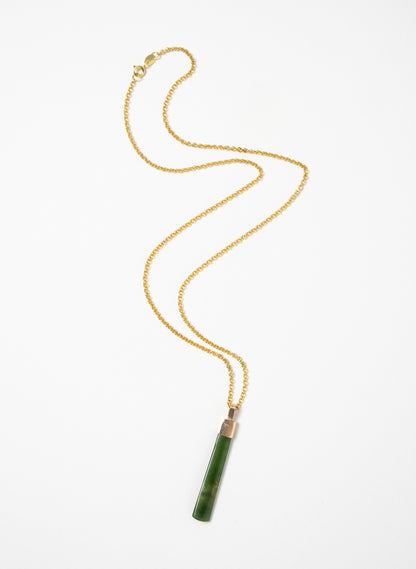 Small Pounamu Hei Toki on a Gold Chain