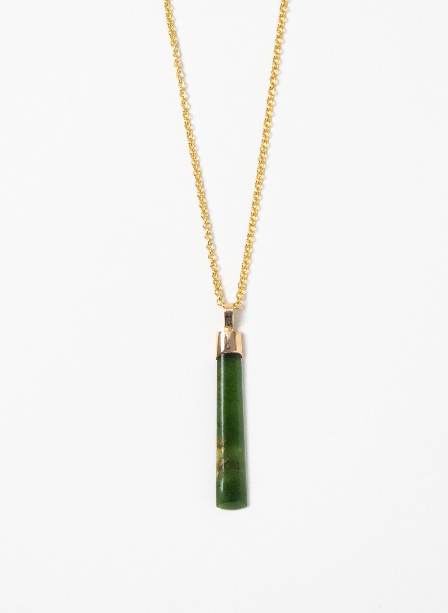 Small Pounamu Hei Toki on a Gold Chain