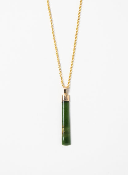 Small Pounamu Hei Toki on a Gold Chain