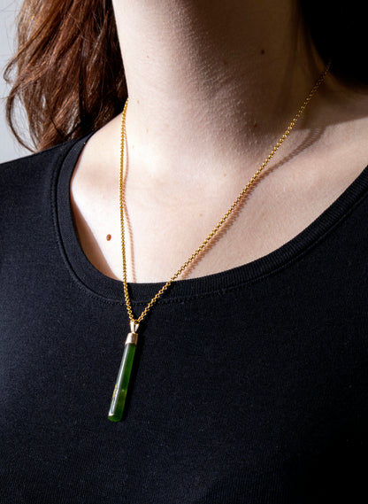 Small Pounamu Hei Toki on a Gold Chain