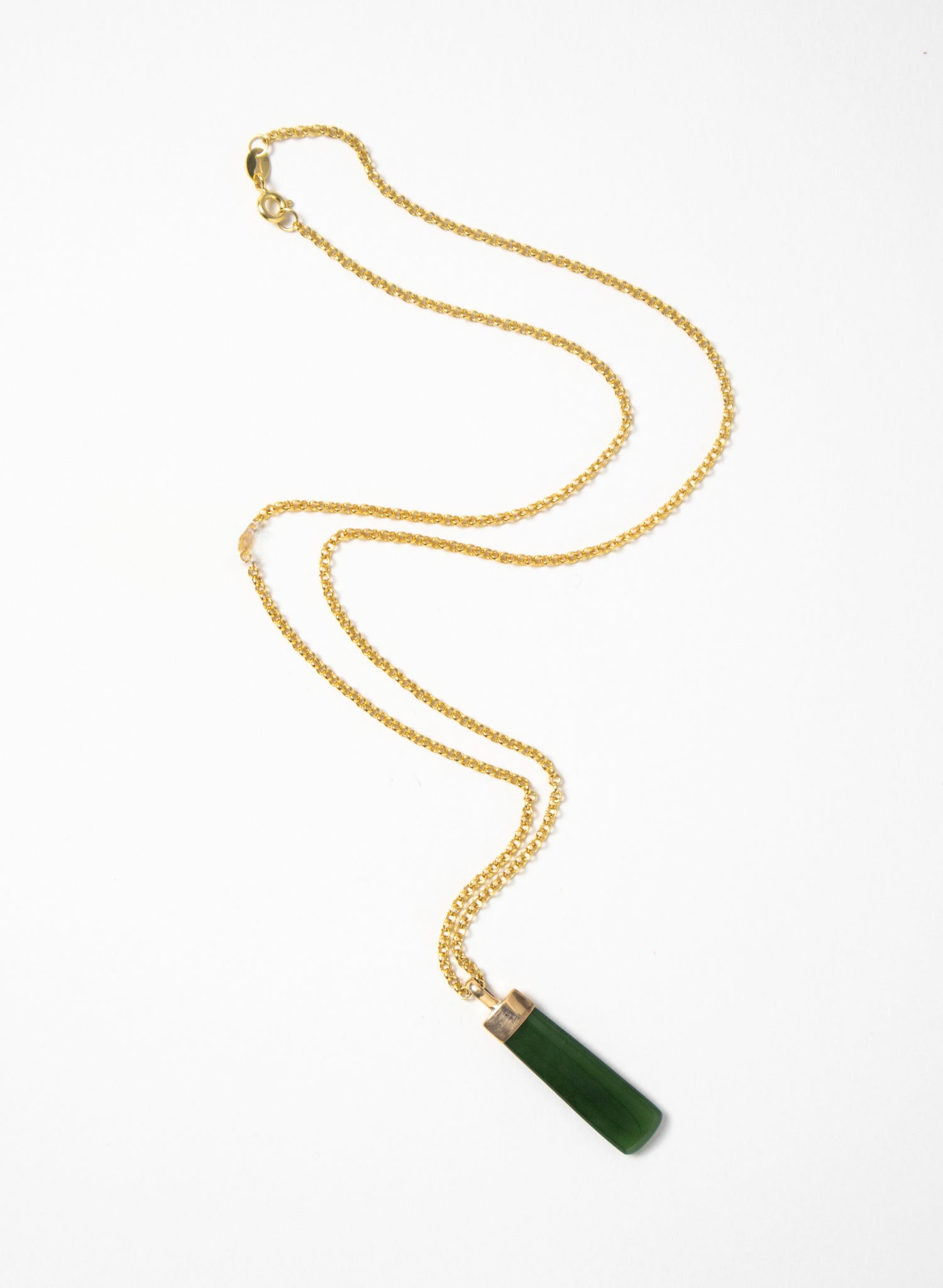 Small Pounamu Hei Toki on a Gold Chain