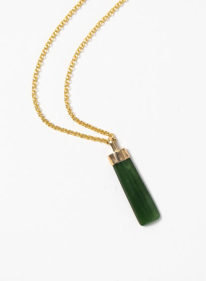 Small Pounamu Hei Toki on a Gold Chain