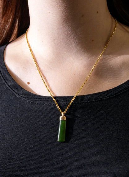 Small Pounamu Hei Toki on a Gold Chain