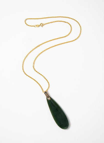 Pounamu Roimata on a Gold Chain