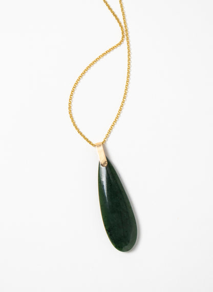 Pounamu Roimata on a Gold Chain