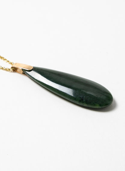 Pounamu Roimata on a Gold Chain
