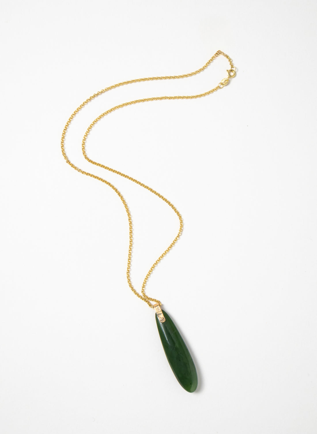 Pounamu Roimata on a Gold Chain