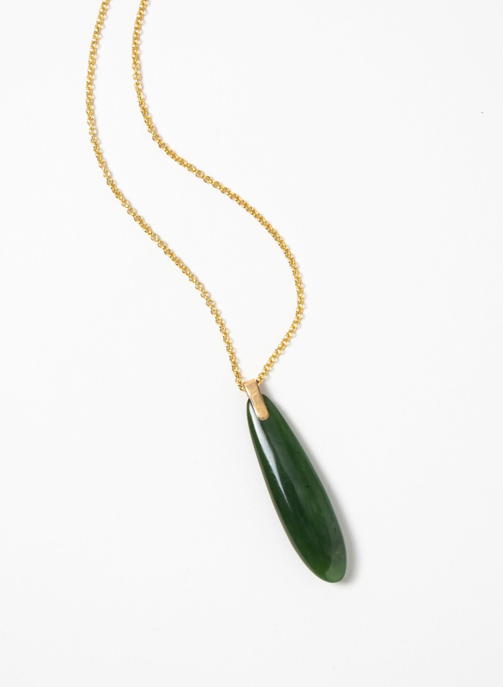 Pounamu Roimata on a Gold Chain