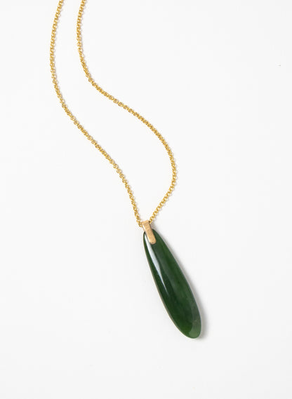 Pounamu Roimata on a Gold Chain