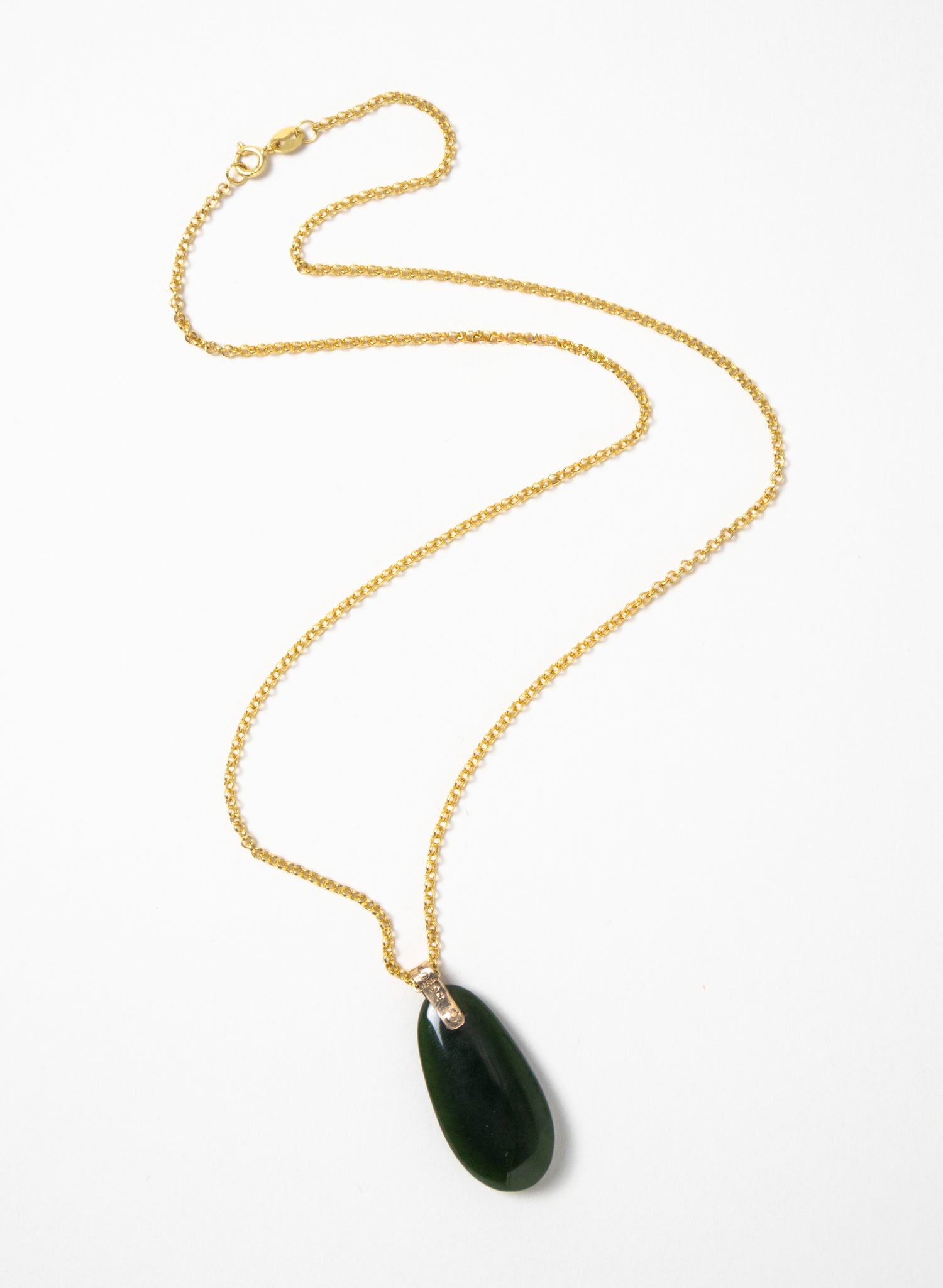 Pounamu Roimata on a Gold Chain