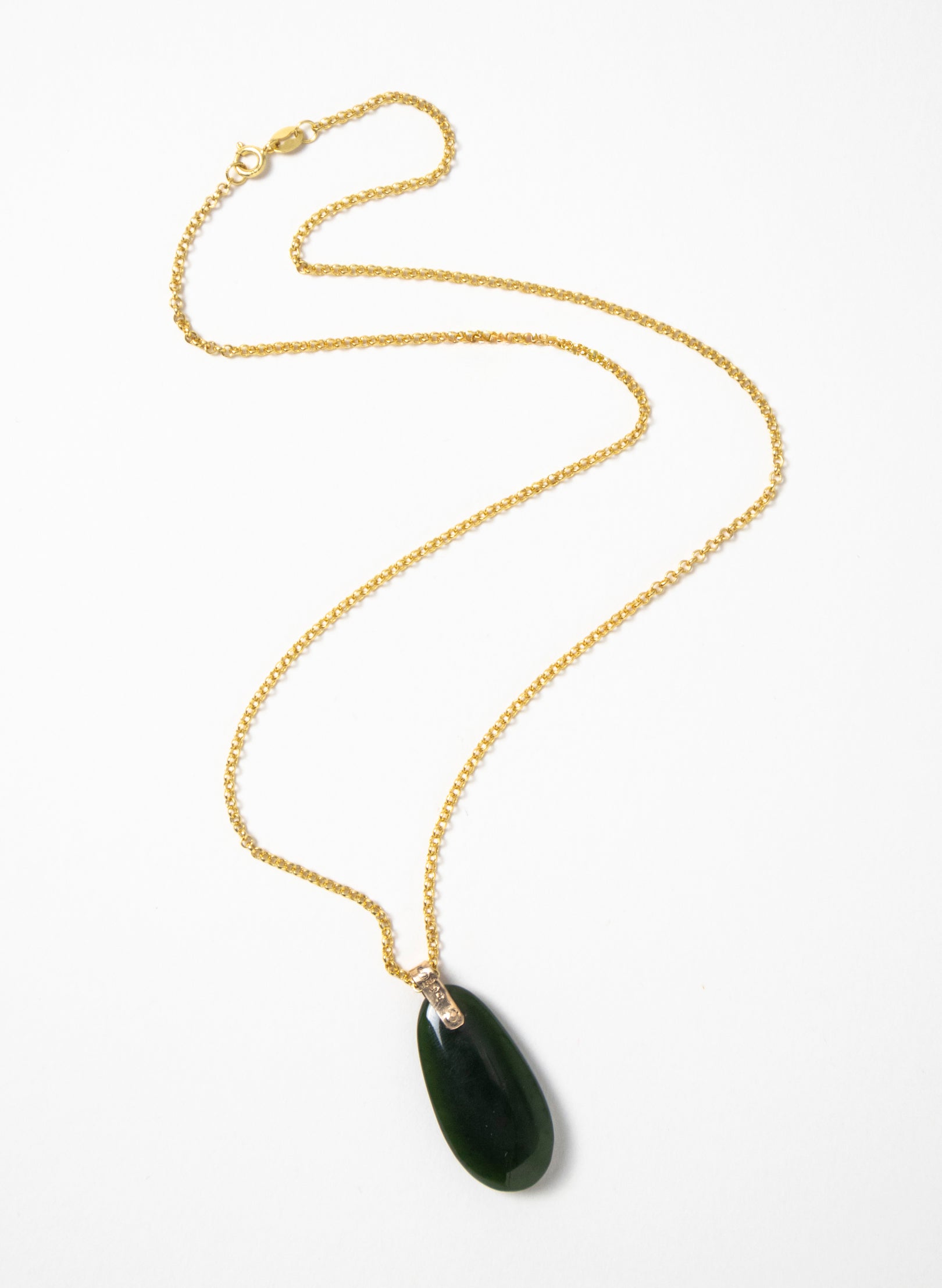 Pounamu Roimata on a Gold Chain