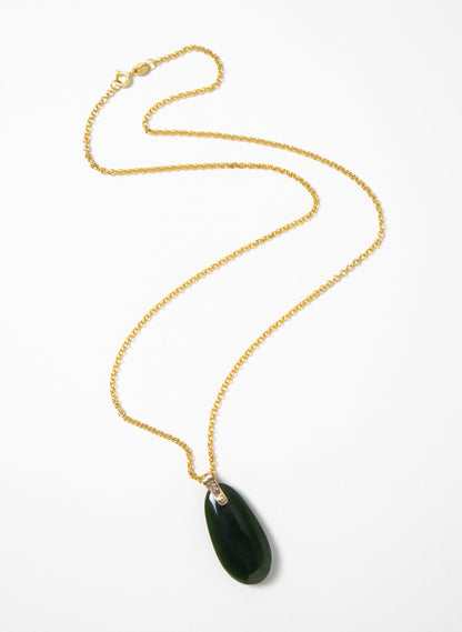Pounamu Roimata on a Gold Chain