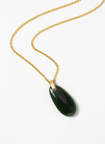 Pounamu Roimata on a Gold Chain